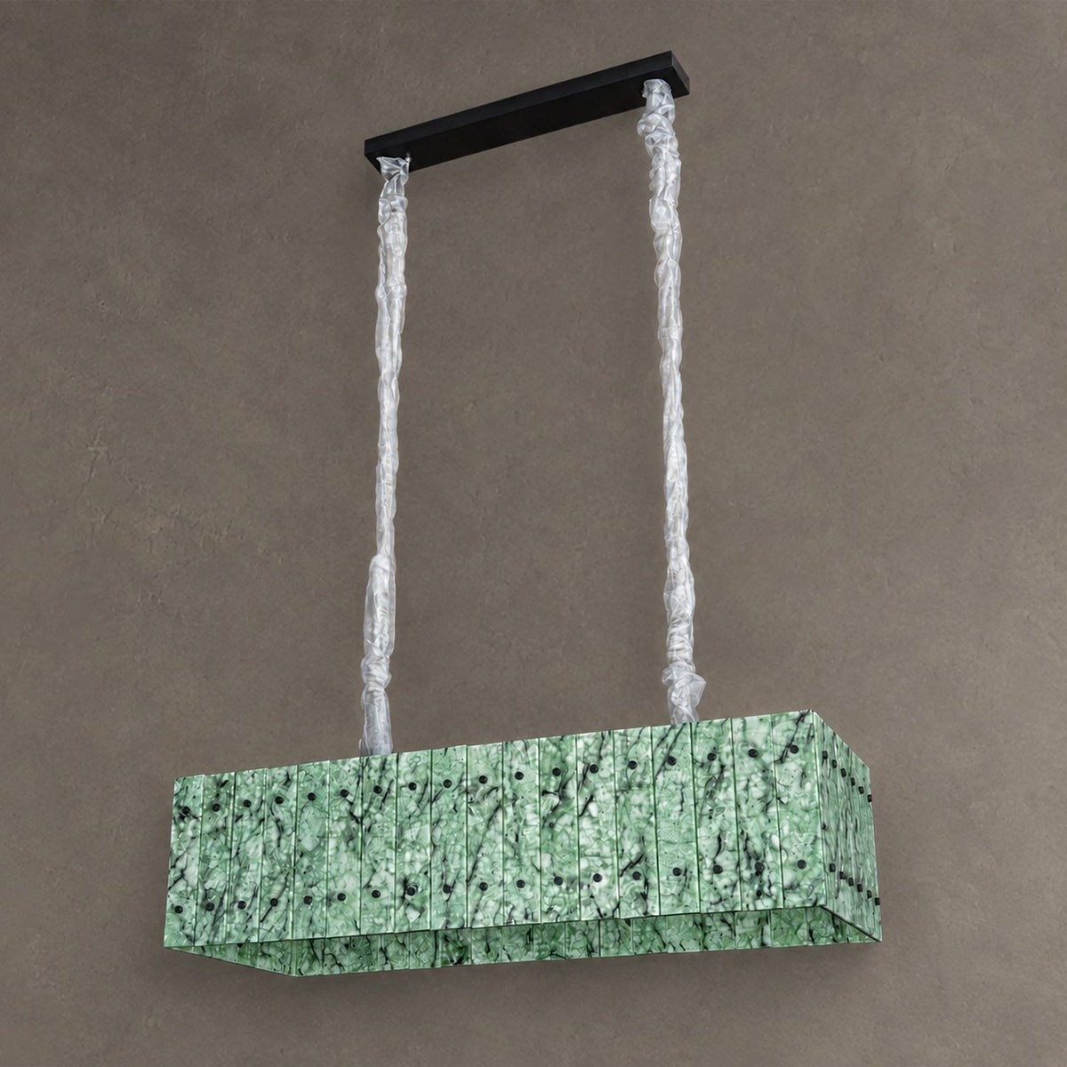 Modern Rectangular Luxury Stone Linear Chandelier