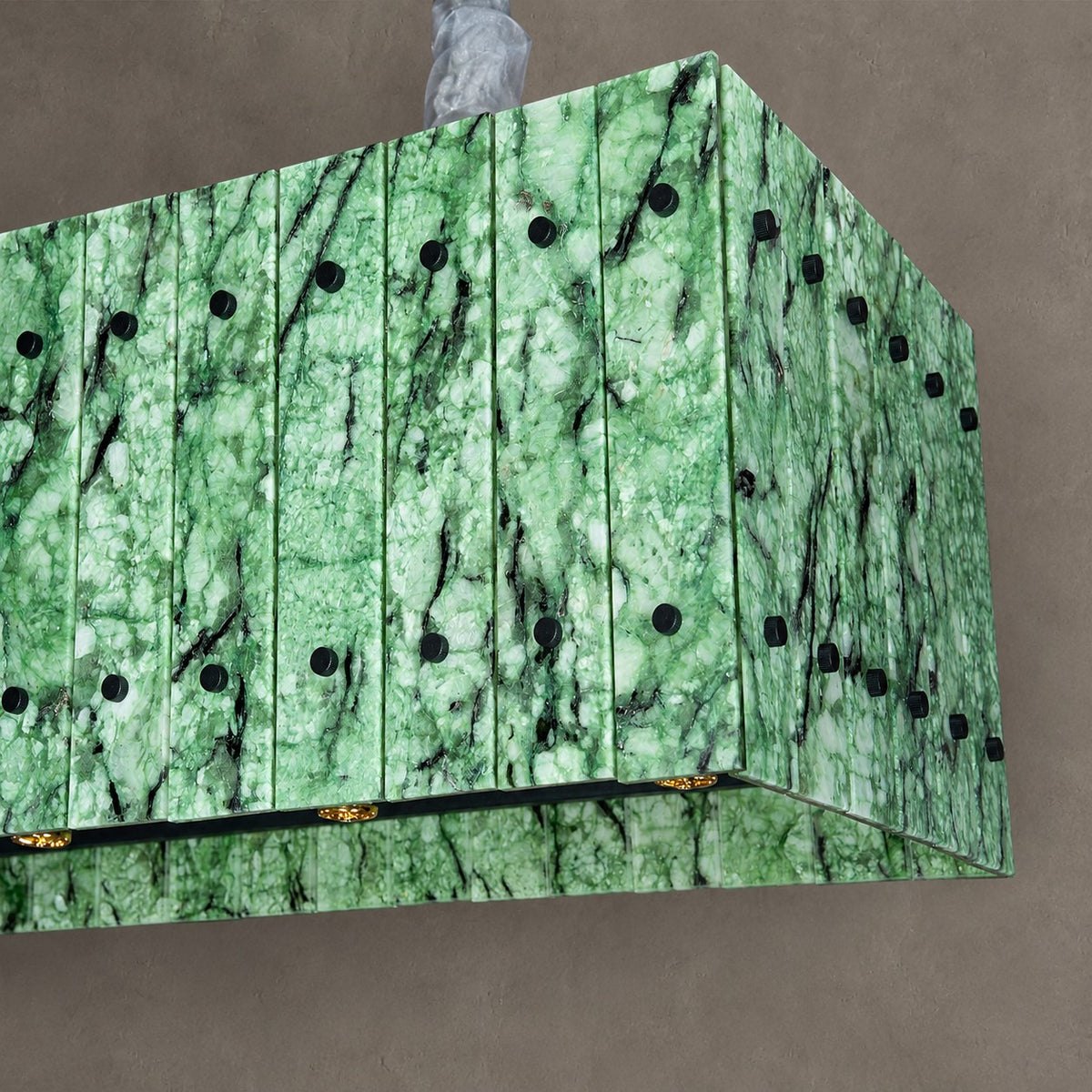 Modern Rectangular Luxury Stone Linear Chandelier