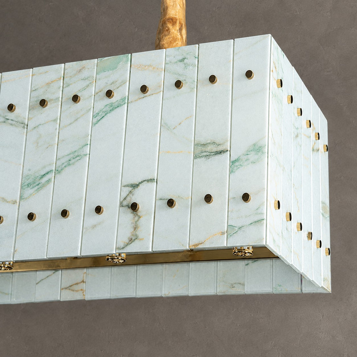 Modern Rectangular Luxury Stone Linear Chandelier