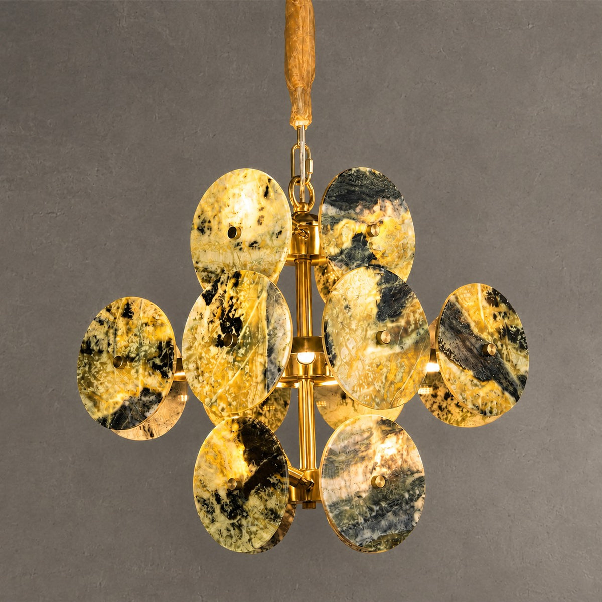 Modern Sculptural Luxury stone Cluster Chandelier