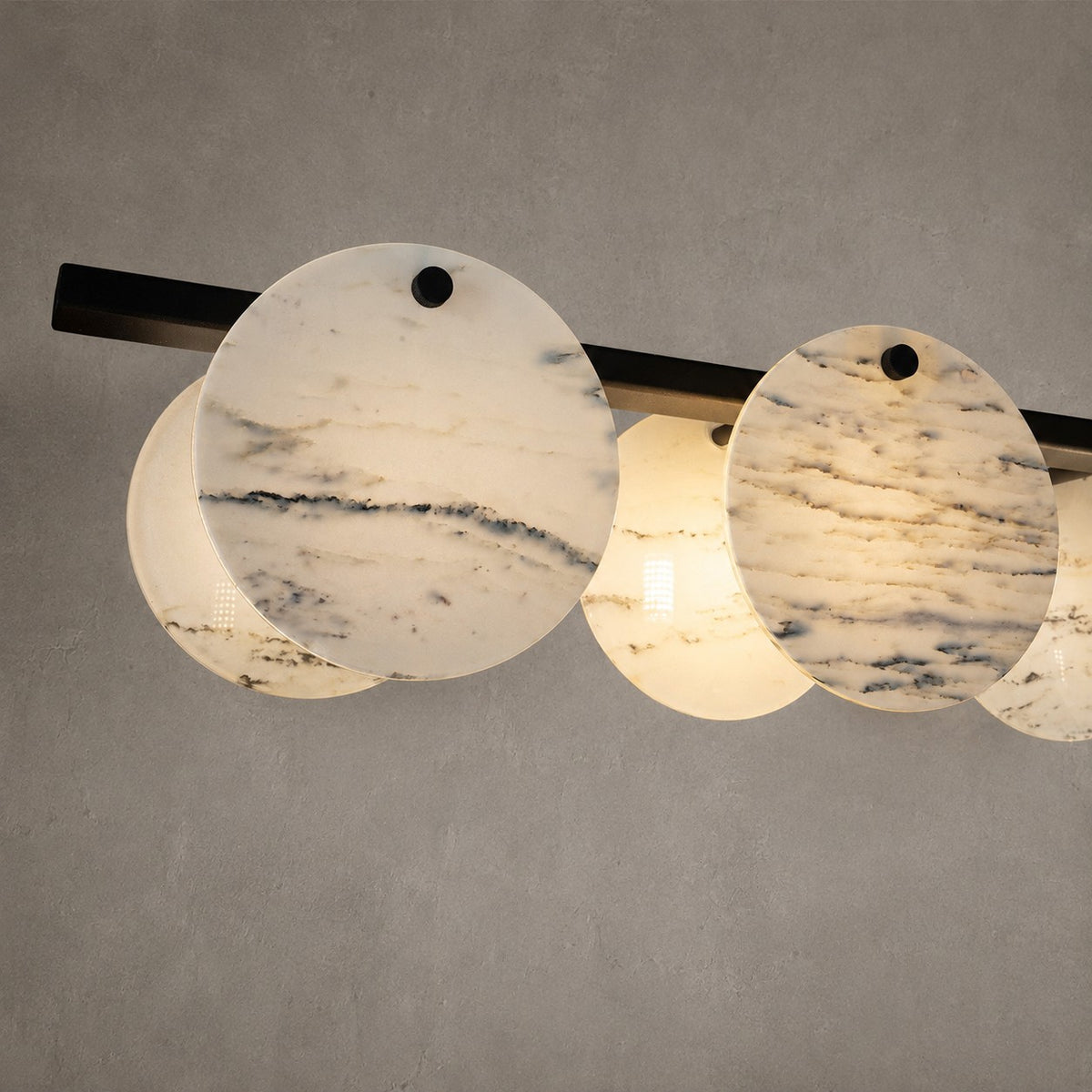 Modern Sculptural Luxury stone Linear Chandelier