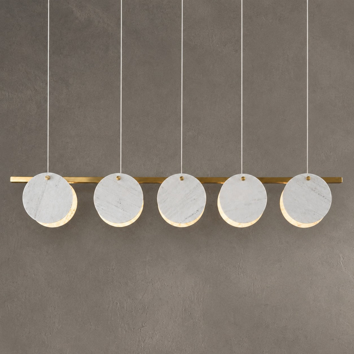 Modern Sculptural Luxury stone Linear Chandelier