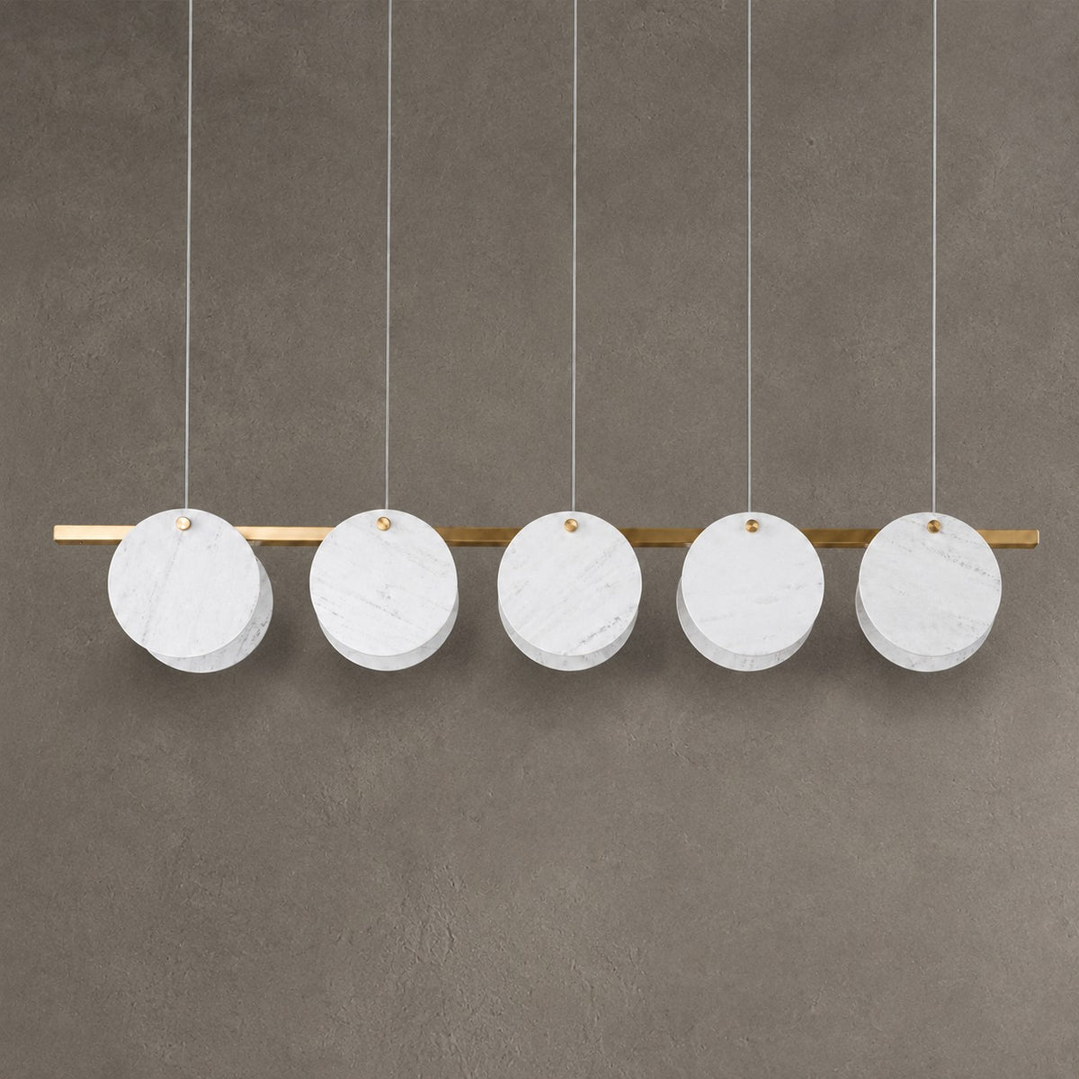 Modern Sculptural Luxury stone Linear Chandelier