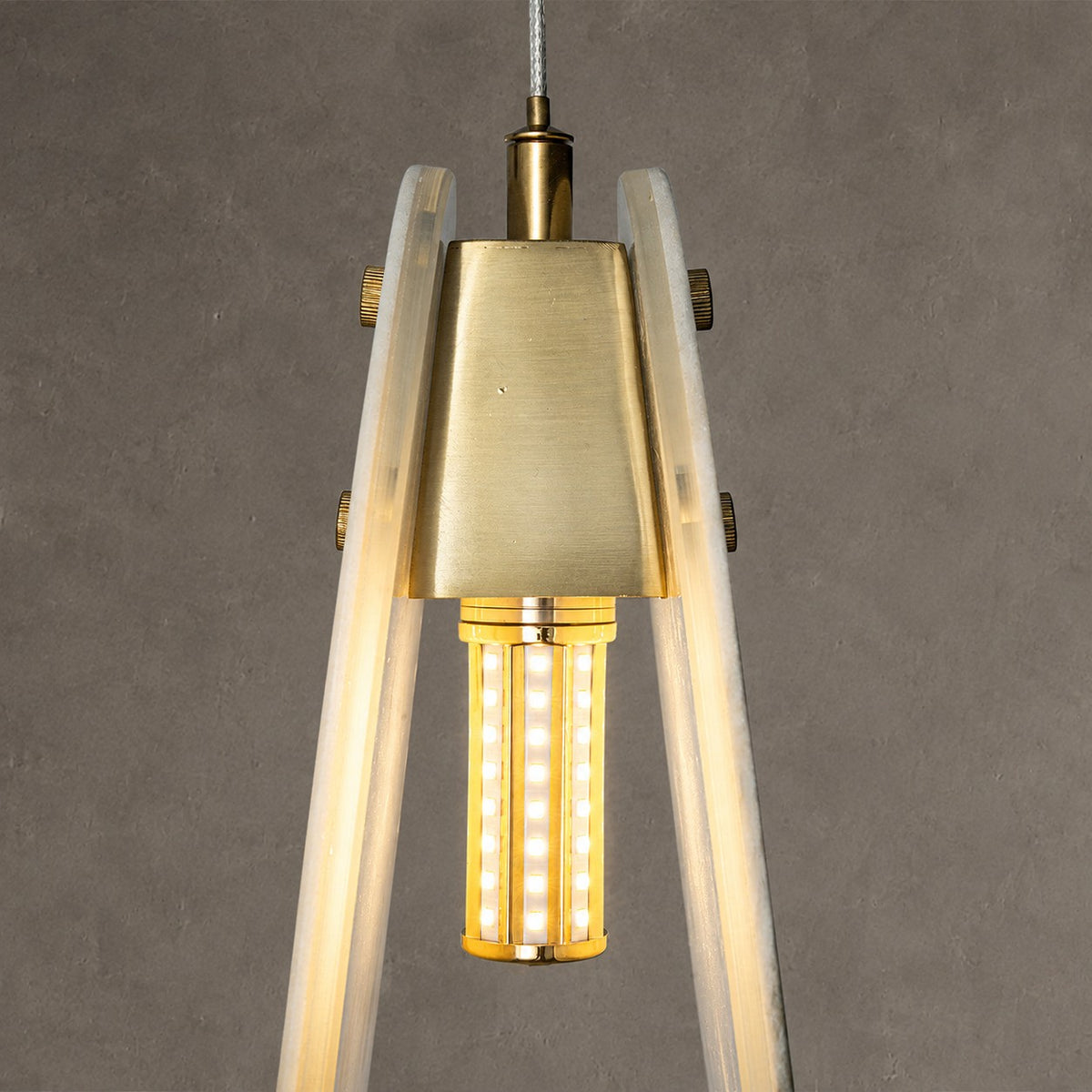 Modern Sculptural Luxury stone Oval Pendant Light Set