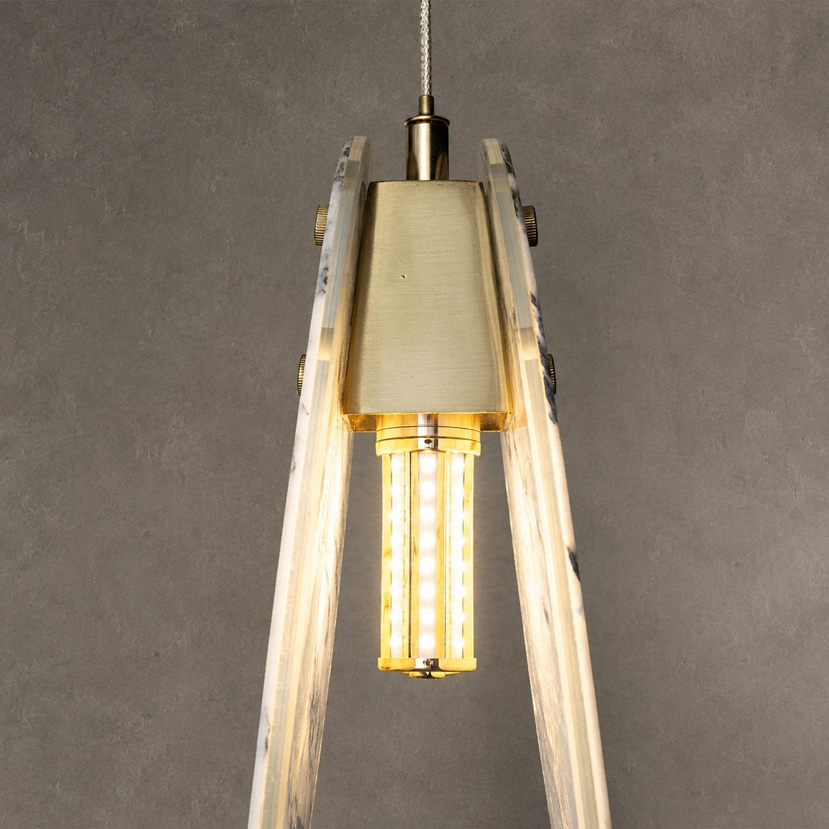 Modern Sculptural Luxury stone Oval Pendant Light Set