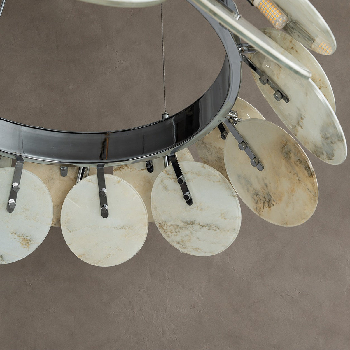 Modern Sculptural Luxury stone Petal Chandelier