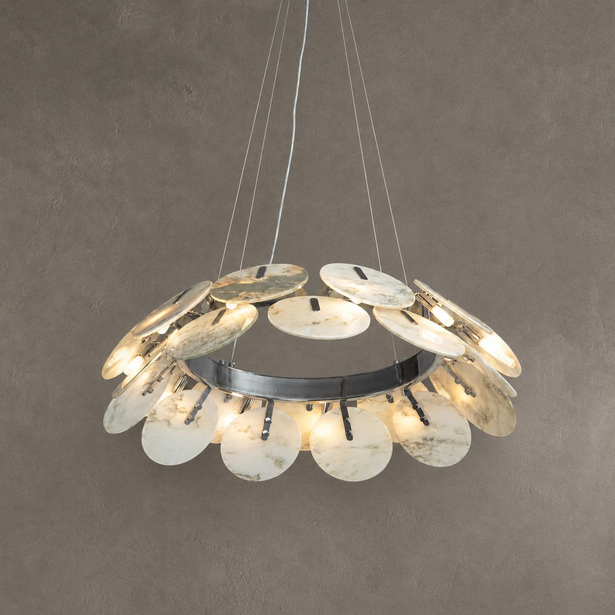 Modern Sculptural Luxury stone Petal Chandelier