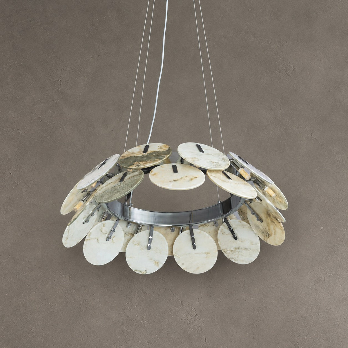Modern Sculptural Luxury stone Petal Chandelier