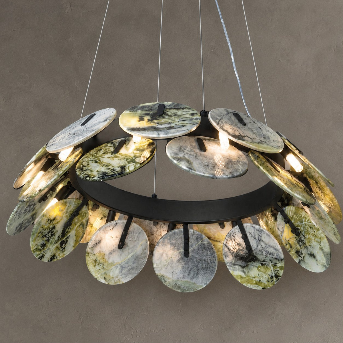 Modern Sculptural Luxury stone Petal Chandelier