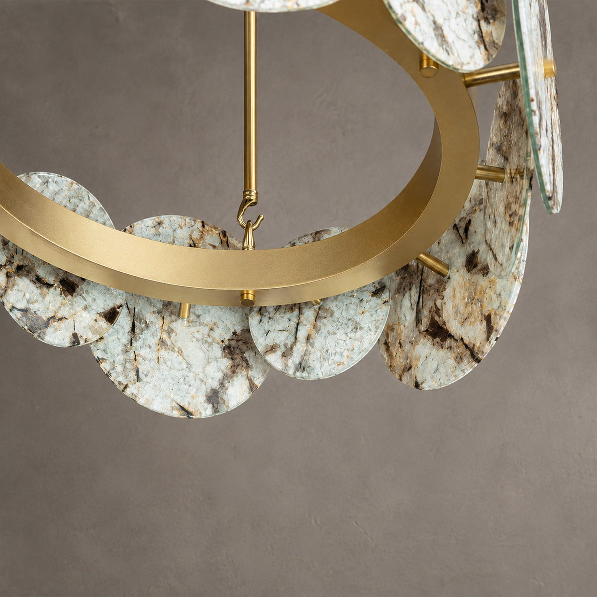 Modern Sculptural Snowcrest White Luxury stone LED Chandelier