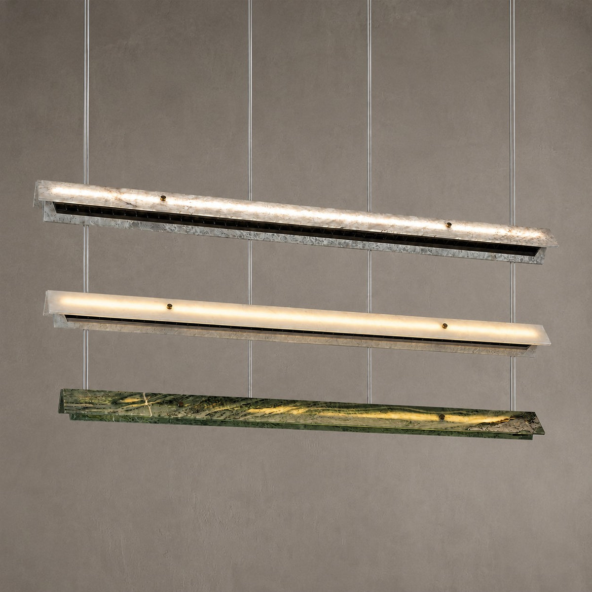 Modern Slim Luxury stone Linear LED Pendant Light