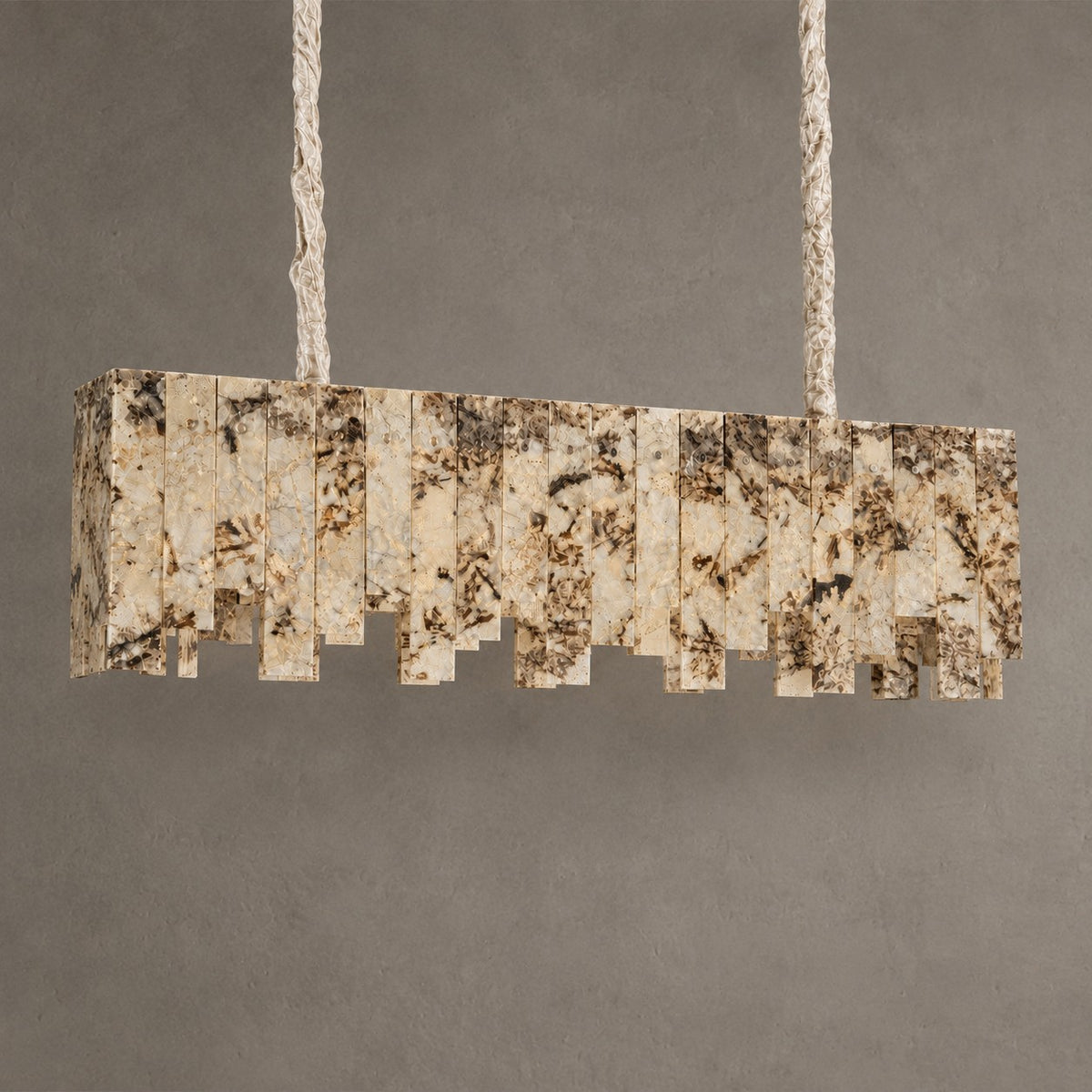 Modern Snowcrest White Luxury stone Linear Chandelier