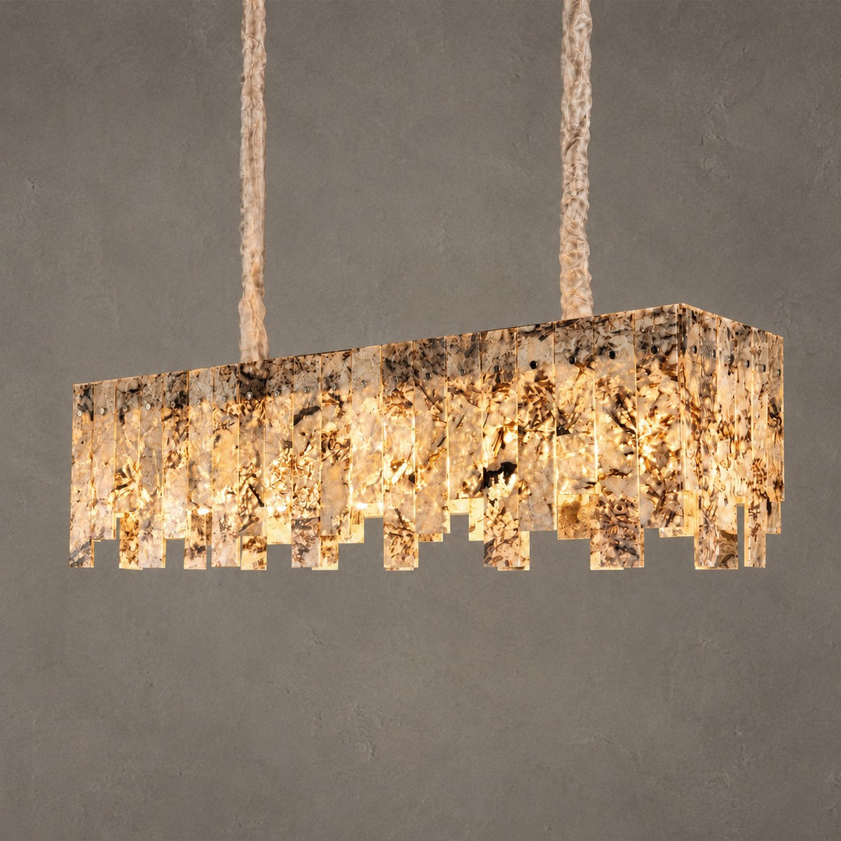 Modern Snowcrest White Luxury stone Linear Chandelier