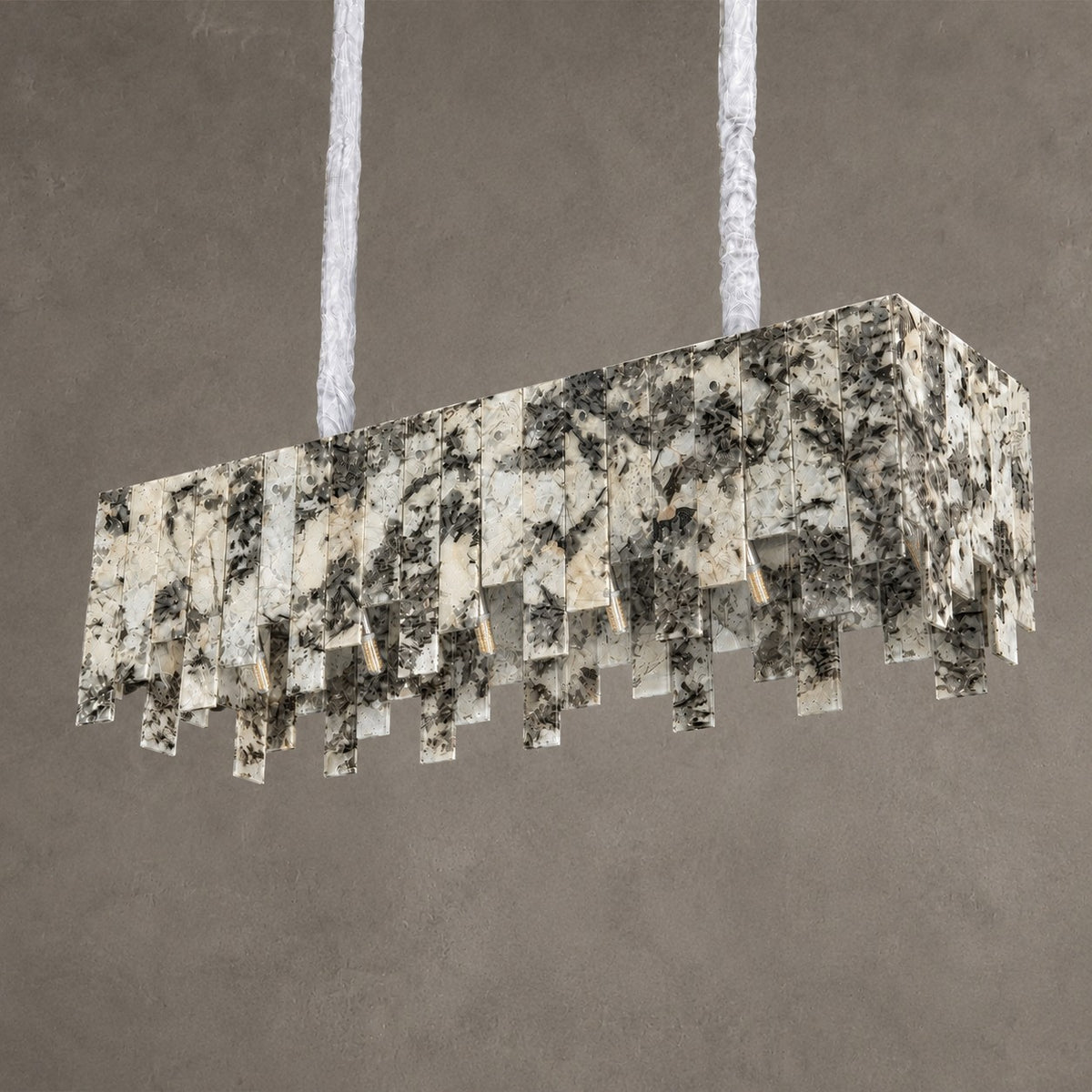 Modern Snowcrest White Luxury stone Linear Chandelier
