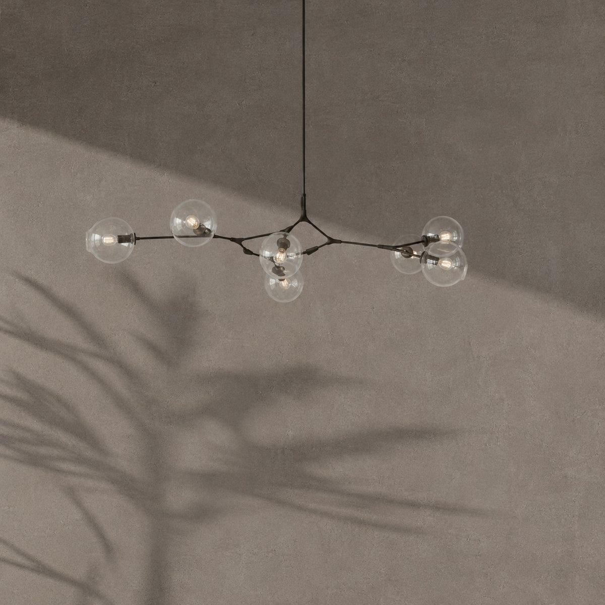Modern Sputnik Smoky Gray/Amber Glass Branch Chandelier for Kitchen Island/Dining Room