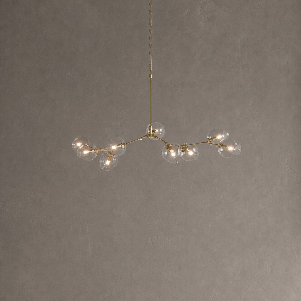 Modern Sputnik Smoky Gray/Amber Glass Branch Chandelier for Kitchen Island/Dining Room