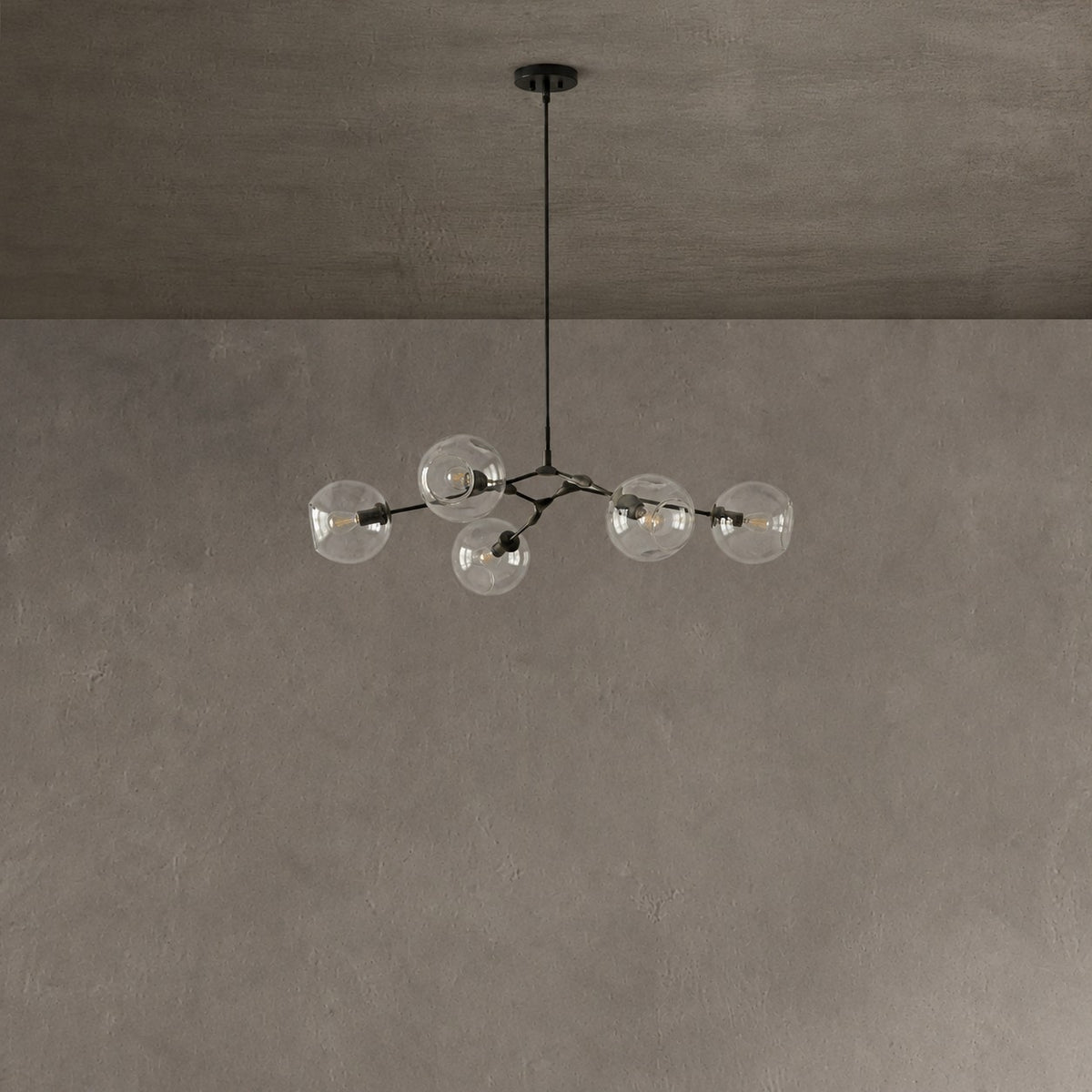 Modern Sputnik Smoky Gray/Amber Glass Branch Chandelier for Kitchen Island/Dining Room