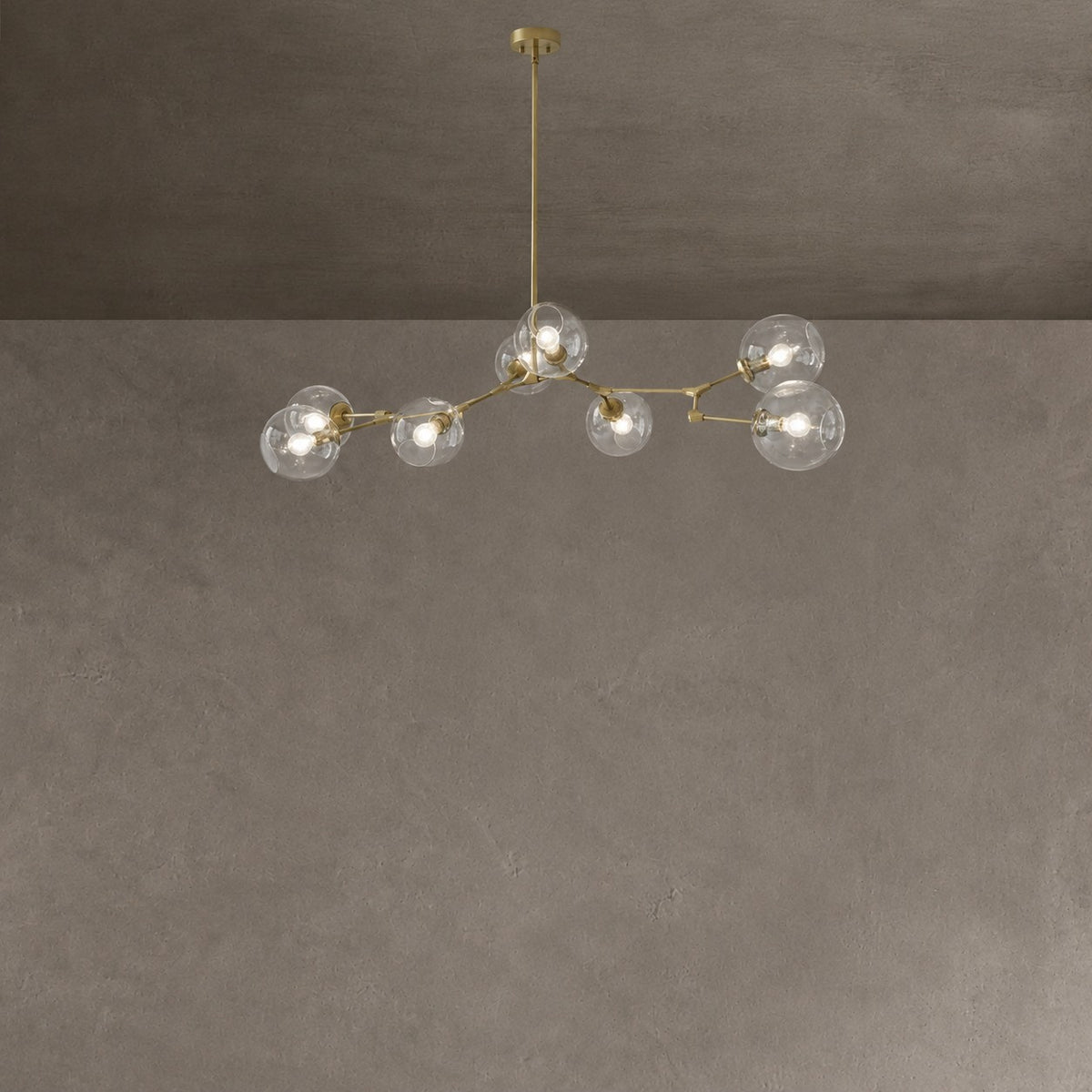 Modern Sputnik Smoky Gray/Amber Glass Branch Chandelier for Kitchen Island/Dining Room
