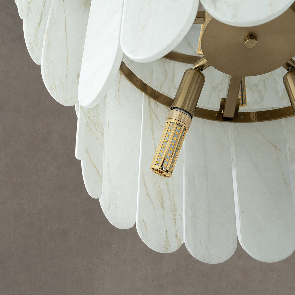 Modern Three-Tier Emerald White Jade Luxury Marble Chandelier