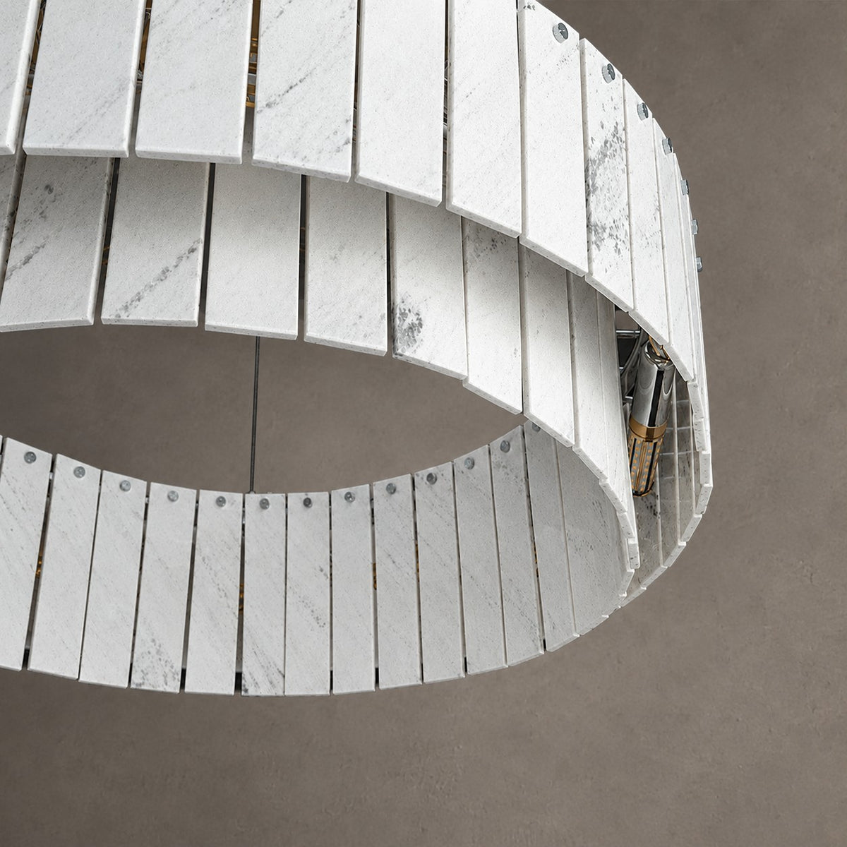 Modern Two-Tier Luxury Stone Round Chandelier