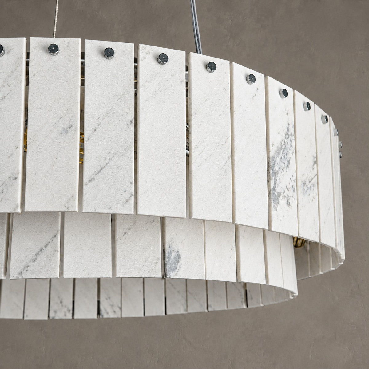 Modern Two-Tier Luxury Stone Round Chandelier