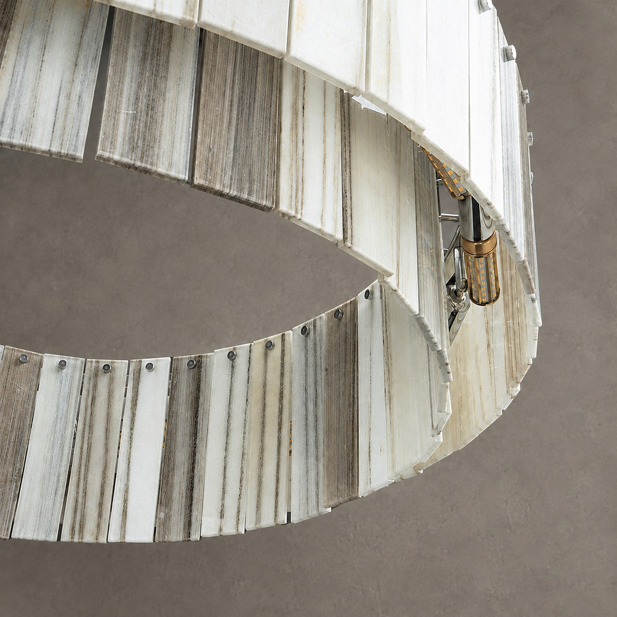 Modern Two-Tier Luxury Stone Round Chandelier