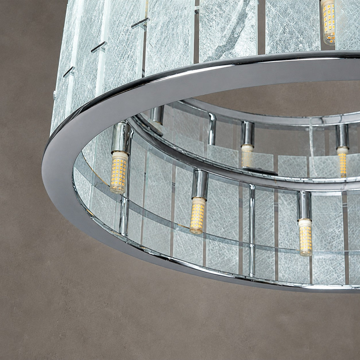Modern Two-Tier Luxury Stone Round Chandelier