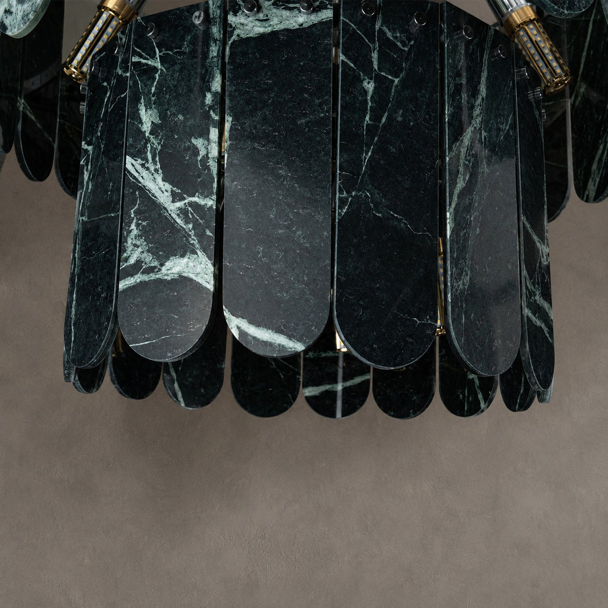 Modern Two-Tier Prada Green Luxury stone Chandelier