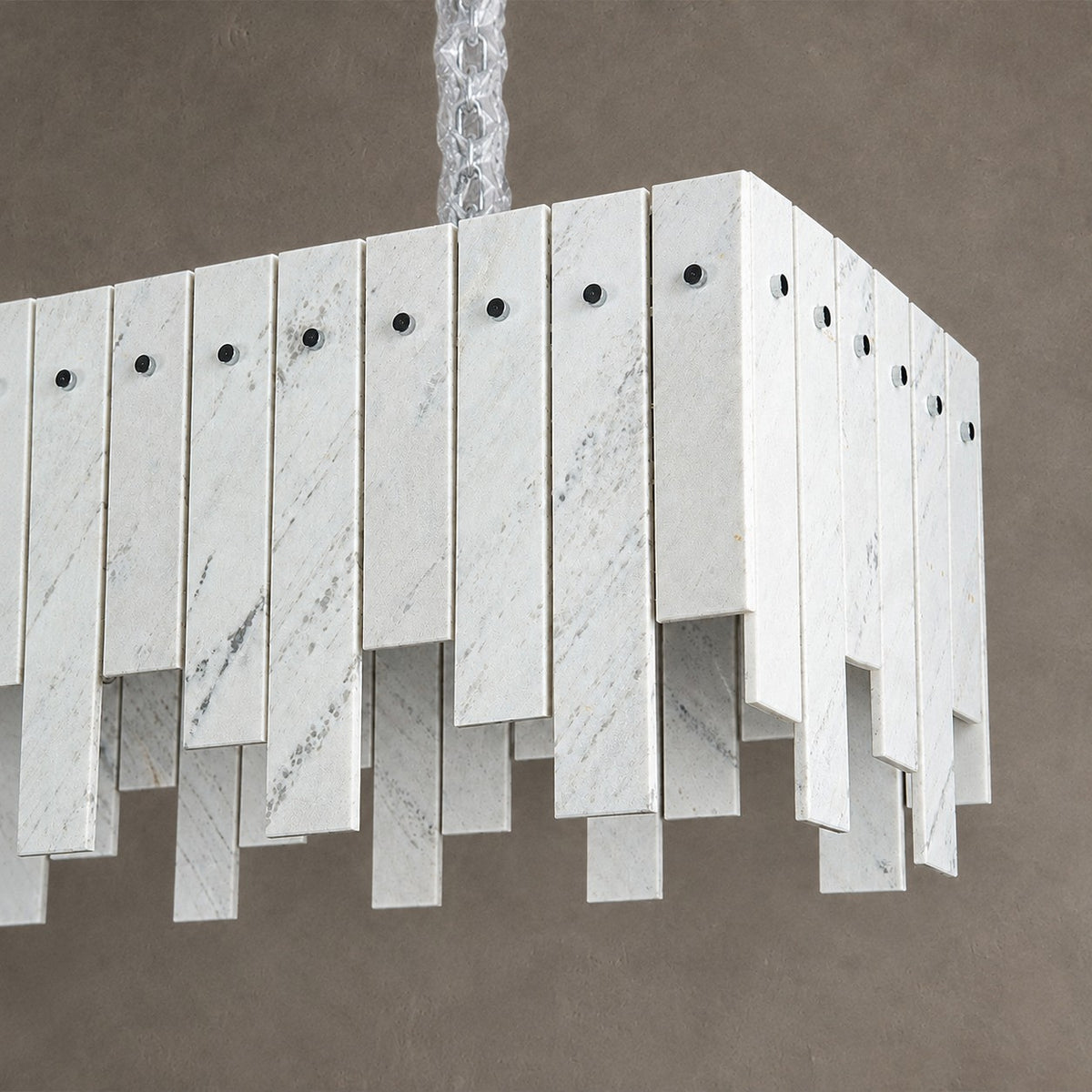 Modern Yugoslav White Luxury Stone Linear Chandelier