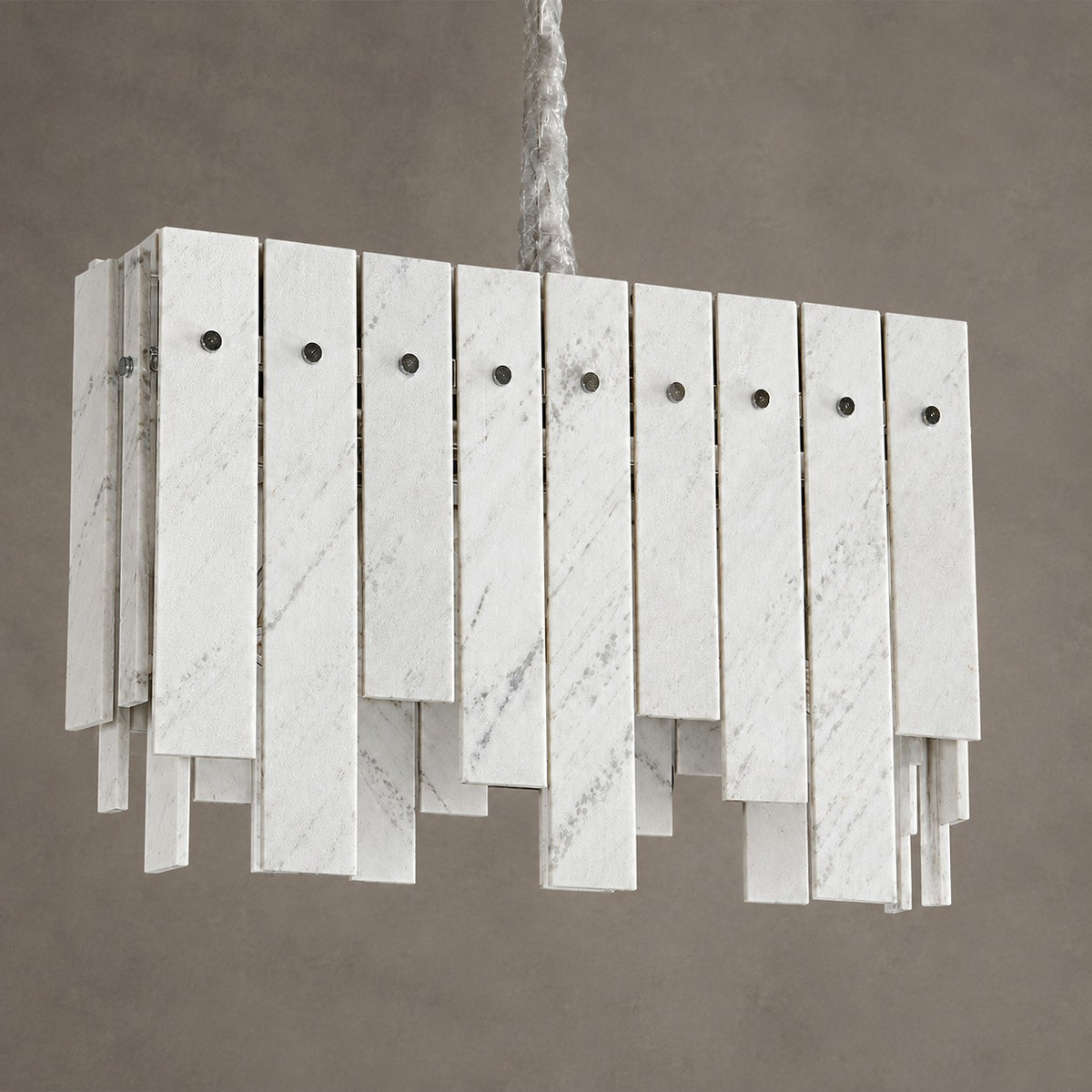 Modern Yugoslav White Luxury Stone Linear Chandelier