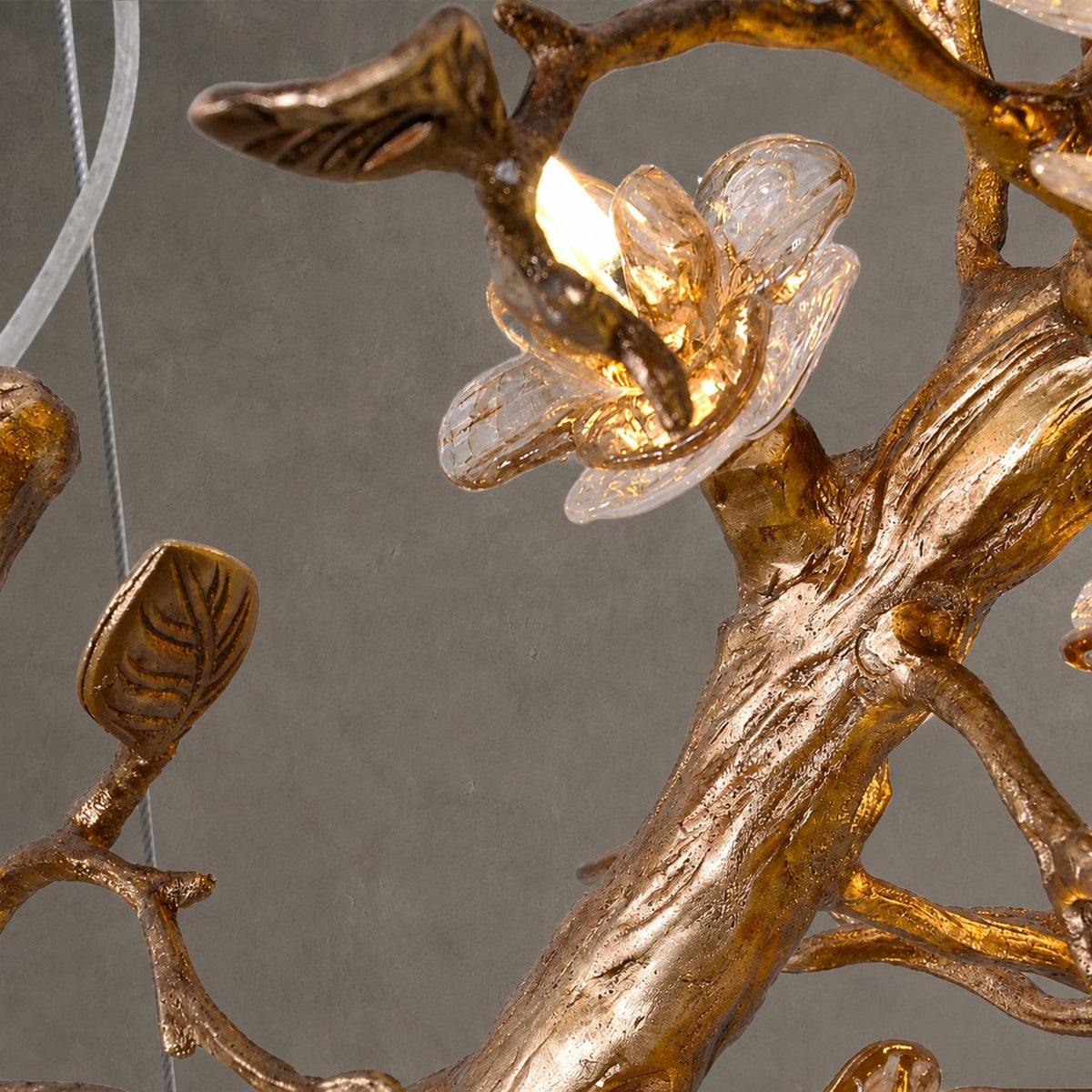 Mona Copper Branch Glass Flower Chandelier