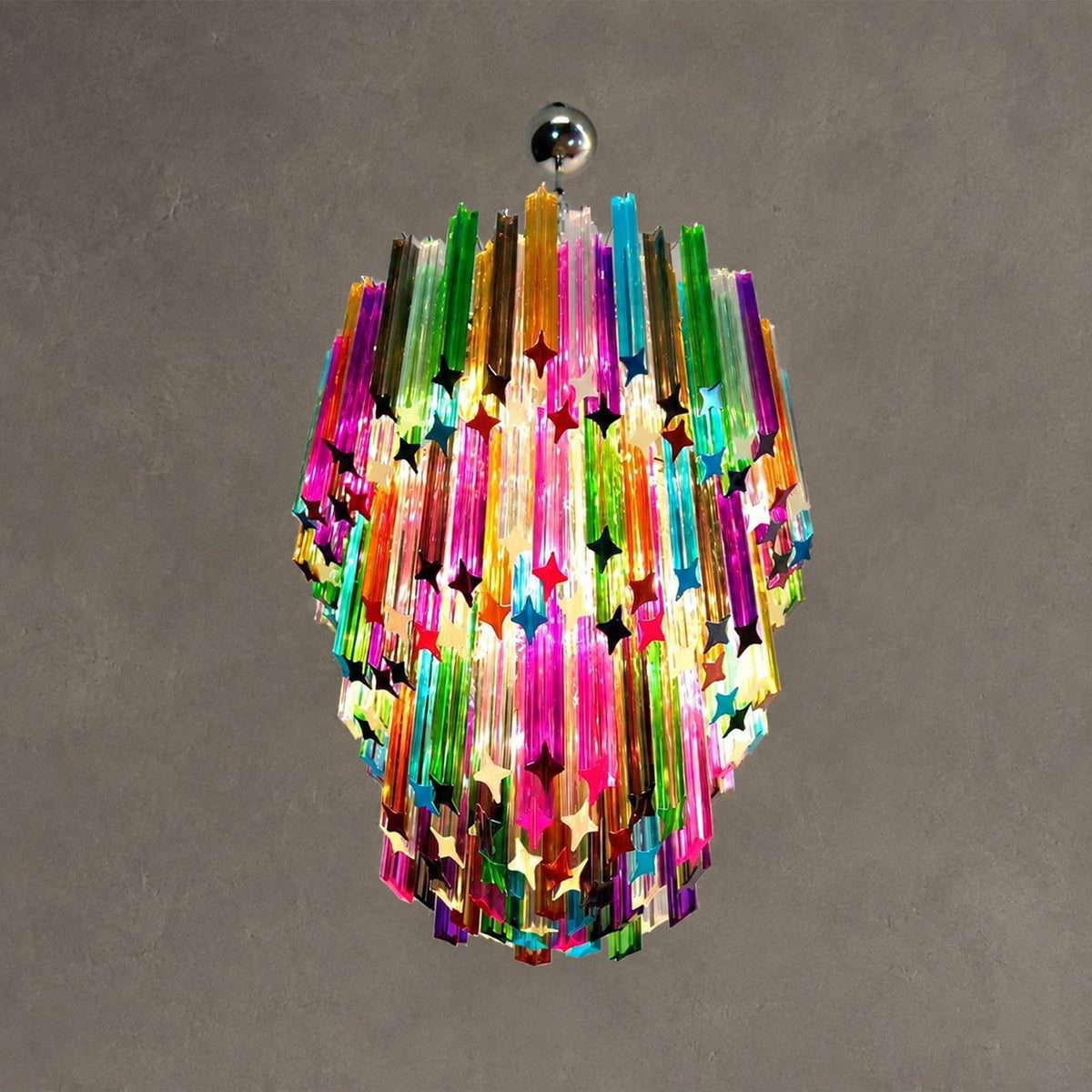 Murano Chandelier – 184 prisms – Multi