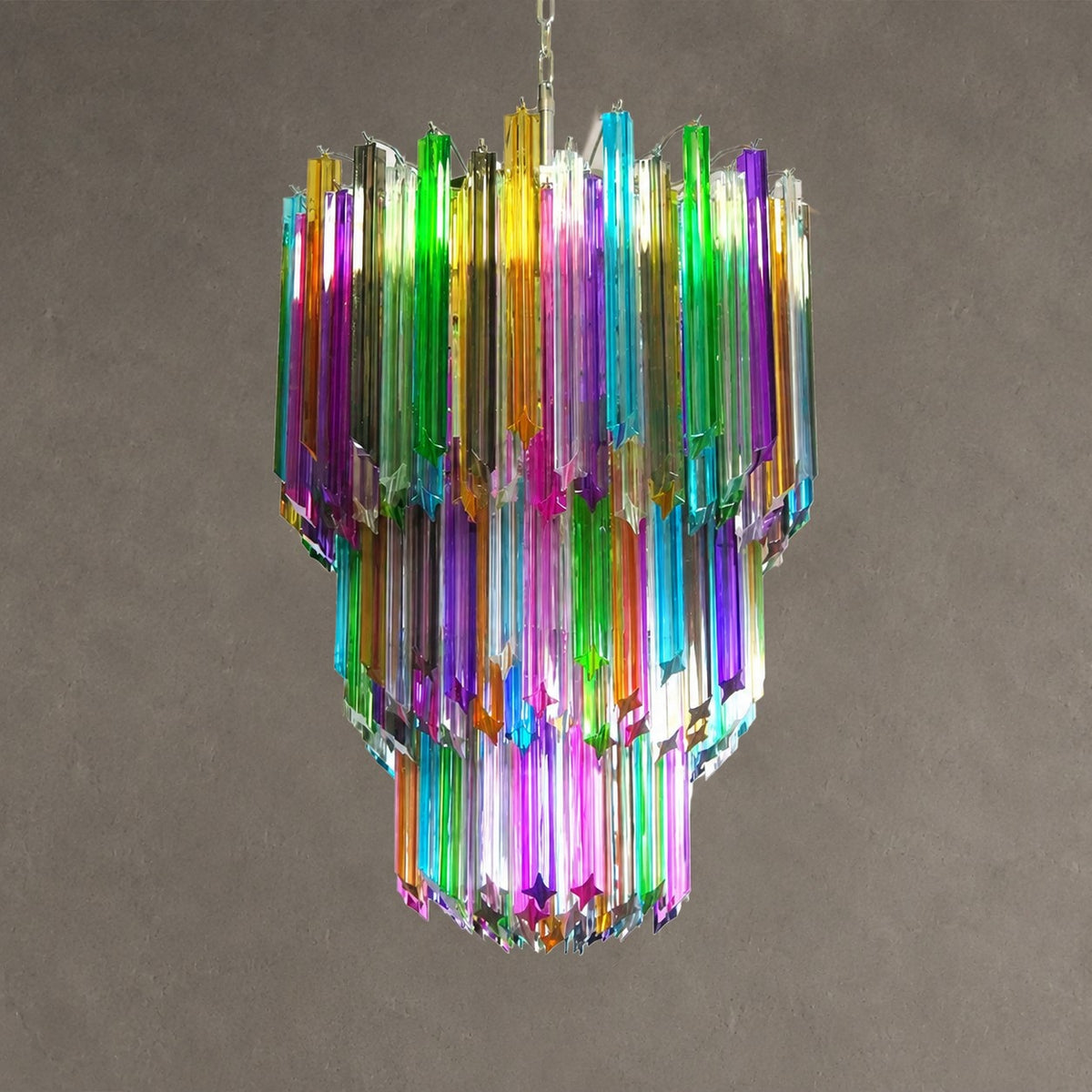 Murano Chandelier – 184 prisms – Multi