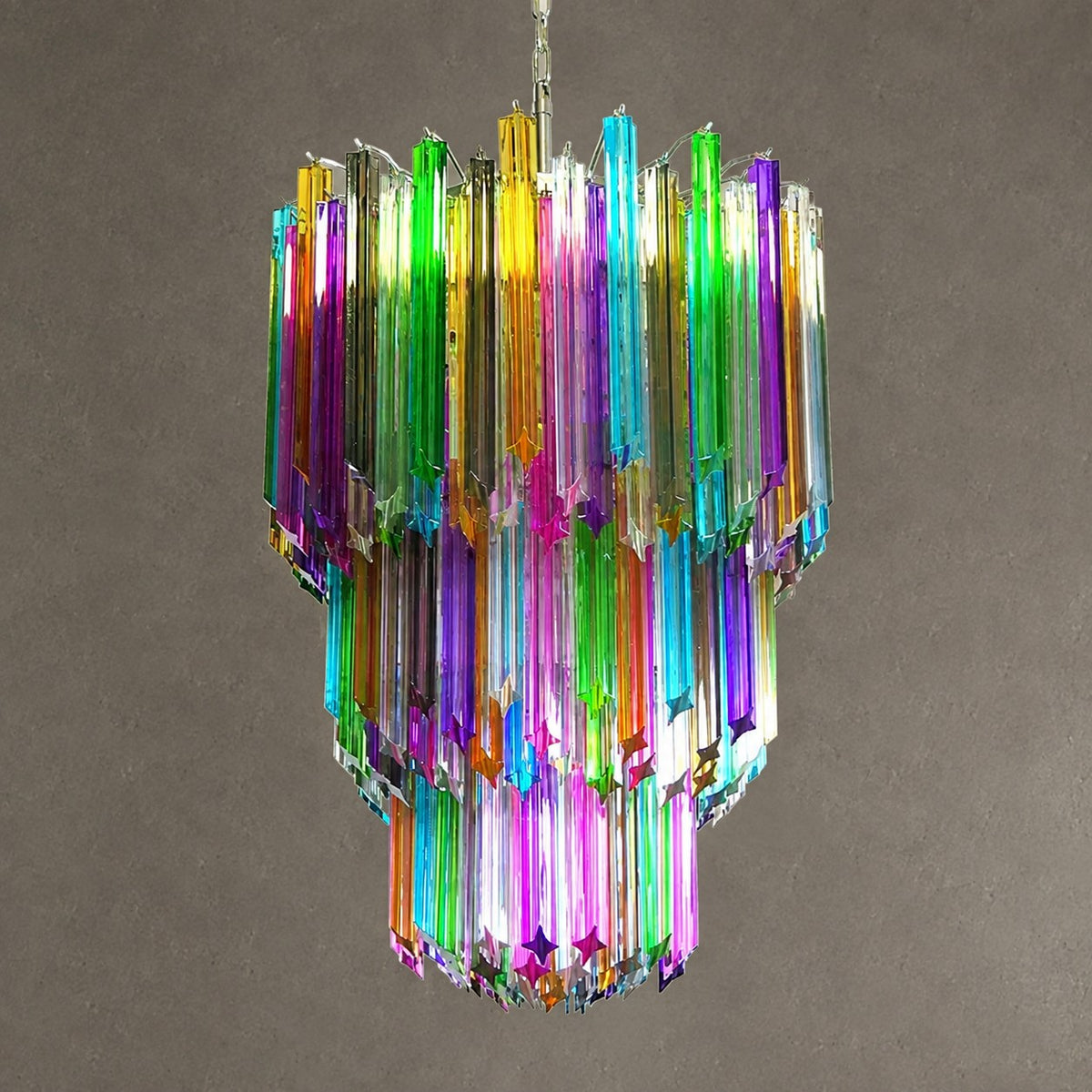 Murano Chandelier – 184 prisms – Multi