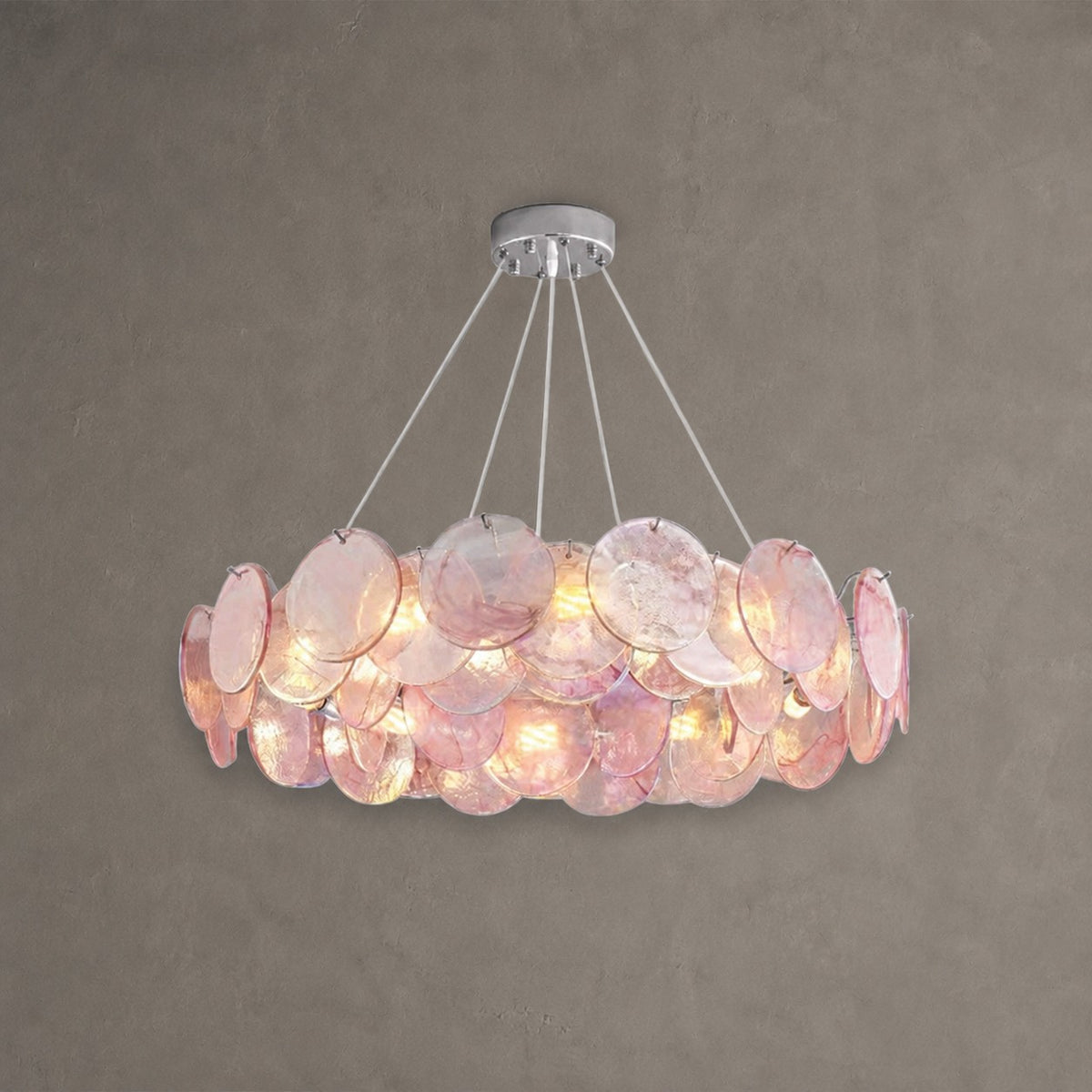 Murano Swirl Glass Disc Chandelier