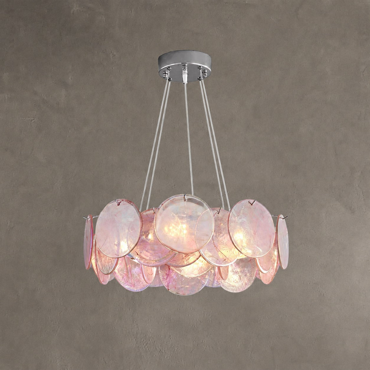 Murano Swirl Glass Disc Chandelier