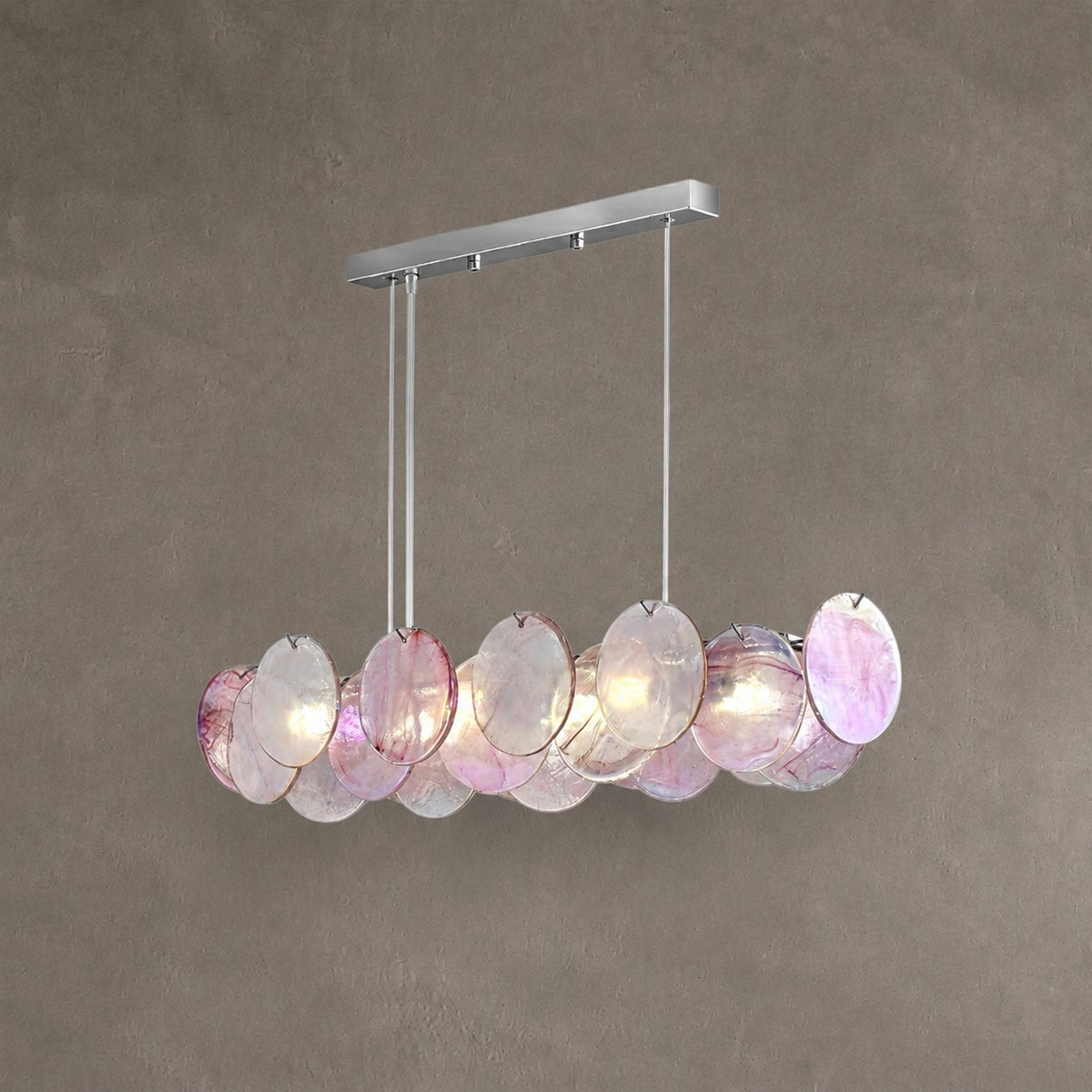 Murano Swirl Glass Disc Chandelier