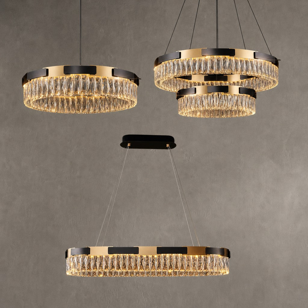 New Designer Recommended Modern Light Luxury Round/Oval Crystal Chandelier for Living Room/Dining Room