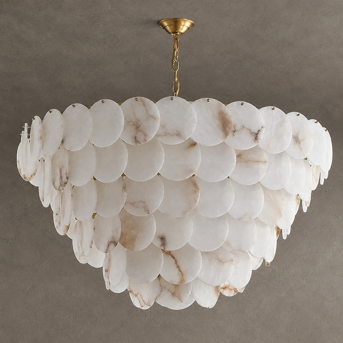 Noah Multi-Layer Natural Alabaster Round  Modern Chandelier 35''/43''