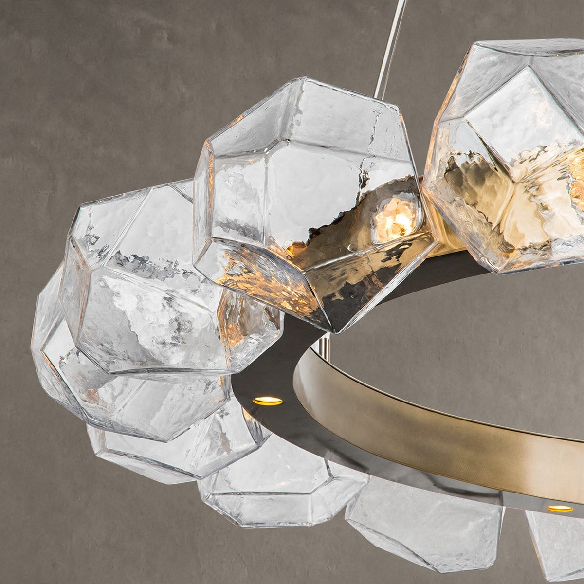 Nordic Minimalist Glass Circle Art Chandelier for Living/Dining Room/Bedroom
