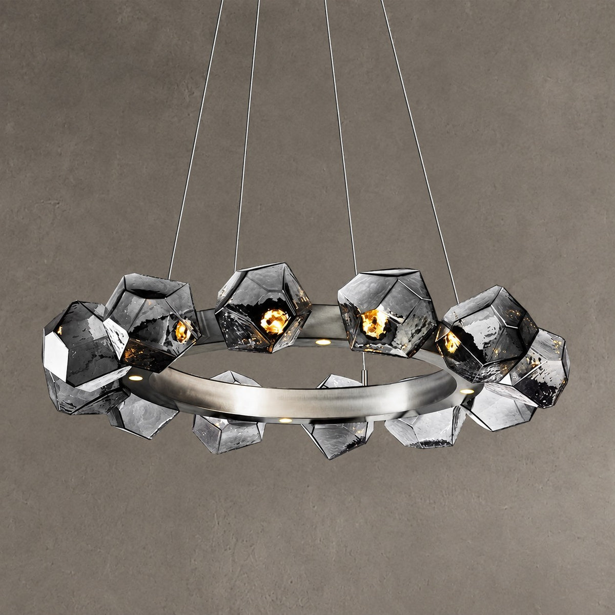 Nordic Minimalist Glass Circle Art Chandelier for Living/Dining Room/Bedroom