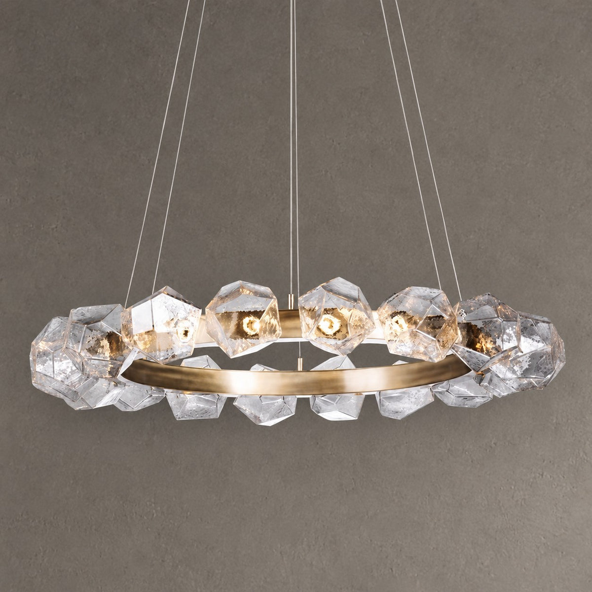 Nordic Minimalist Glass Circle Art Chandelier for Living/Dining Room/Bedroom
