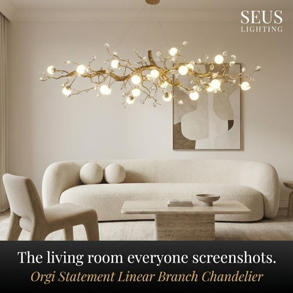 Orgi Statement Linear Branch Chandelier - Gold47.24"(120cm)Warm white 3000KMerlinlamps