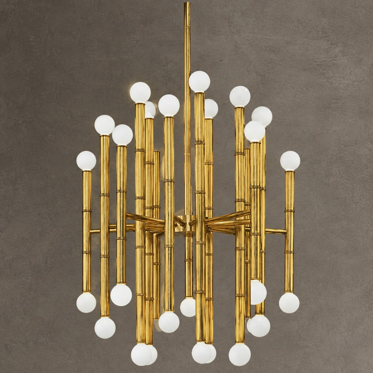Post Modern Bamboo Style Linear Chandelier For Living Room God Iron Design Dining Table Ceiling Light