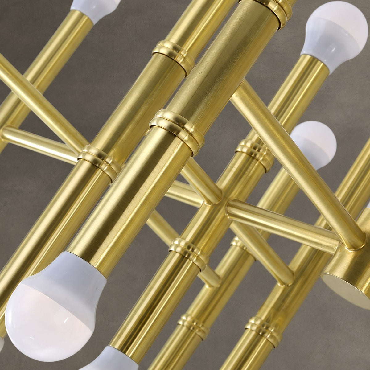 Post Modern Bamboo Style Linear Chandelier For Living Room God Iron Design Dining Table Ceiling Light