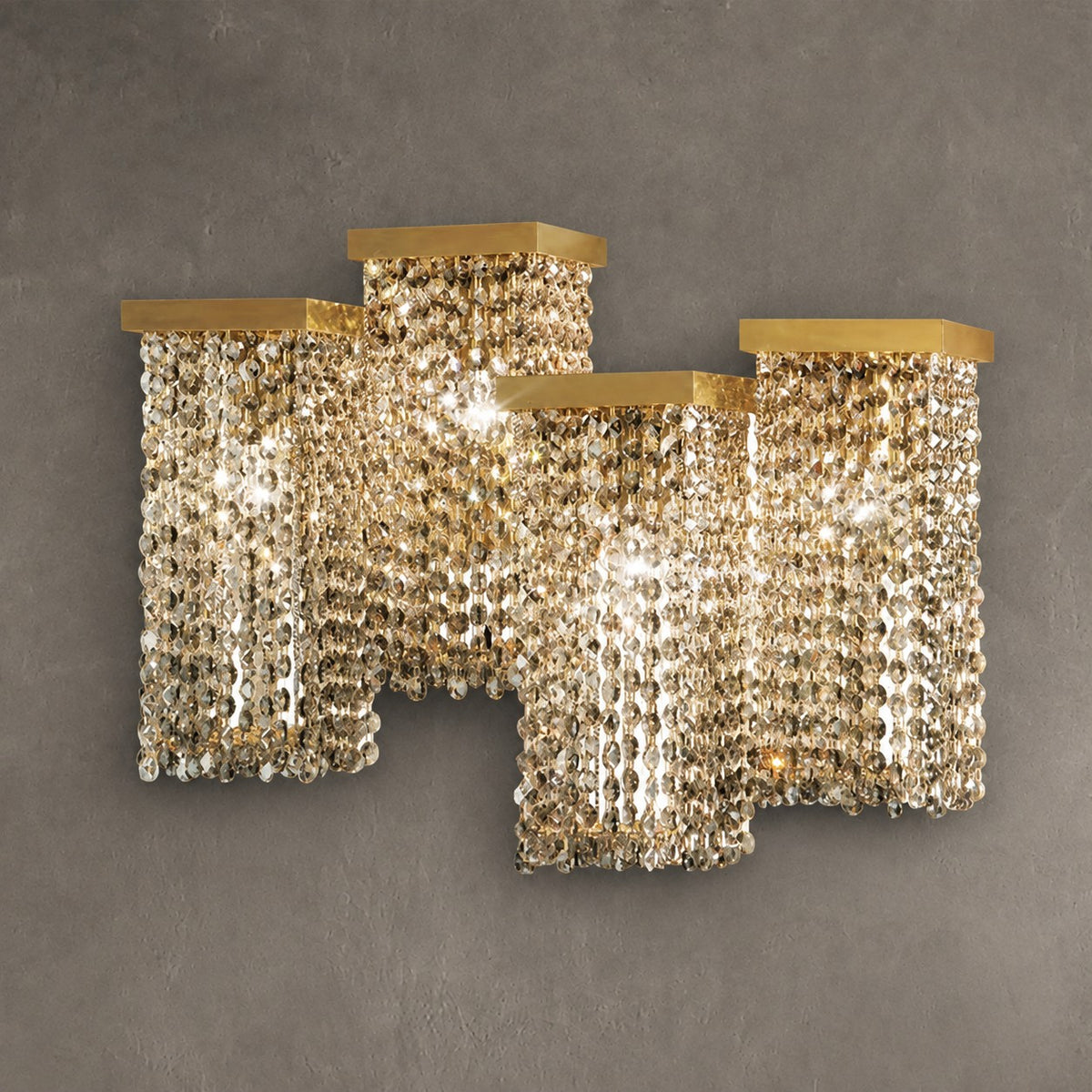 Post-Modern Light Luxury Rectangular Crystal Pendant Chandelier for Dining / Living Room / Kitchen Island