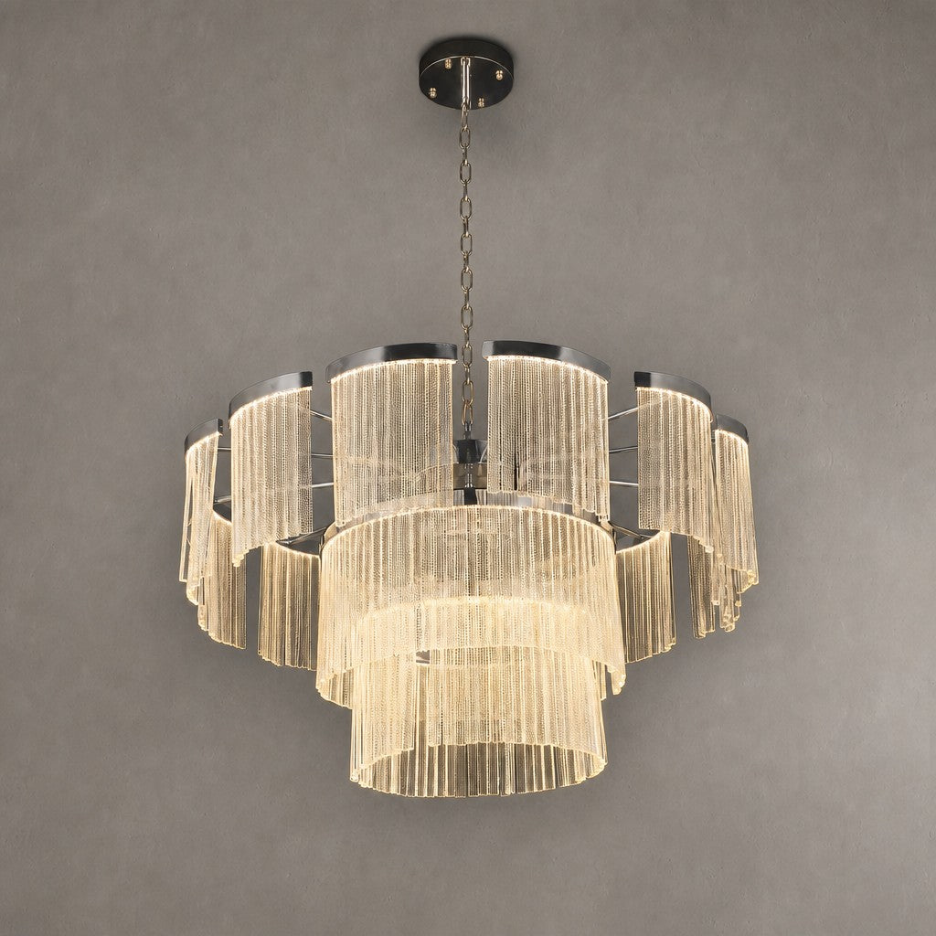 Prismata Crystal Modern Sculptural Ring Chandelier