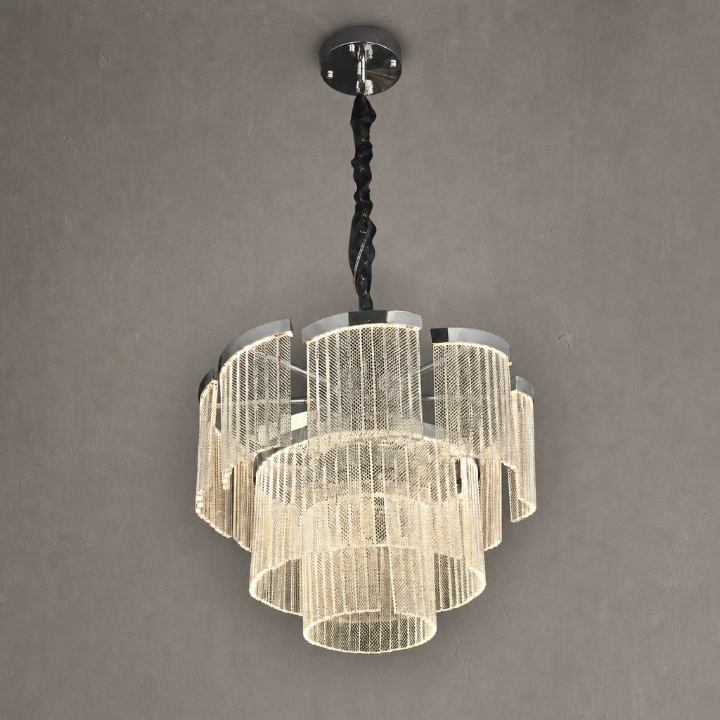 Prismata Crystal Modern Sculptural Ring Chandelier