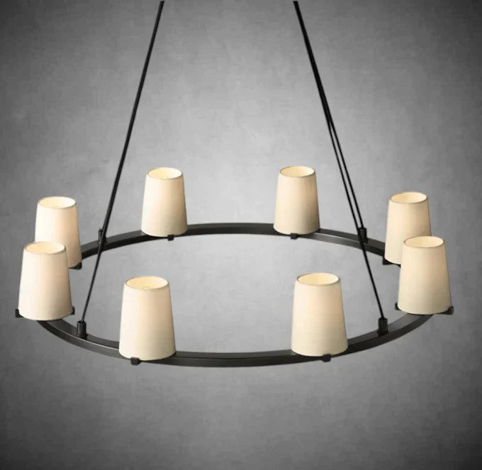 Elegant Fabric Shade Round Chandelier: Modern Orb Lighting for Dining Rooms