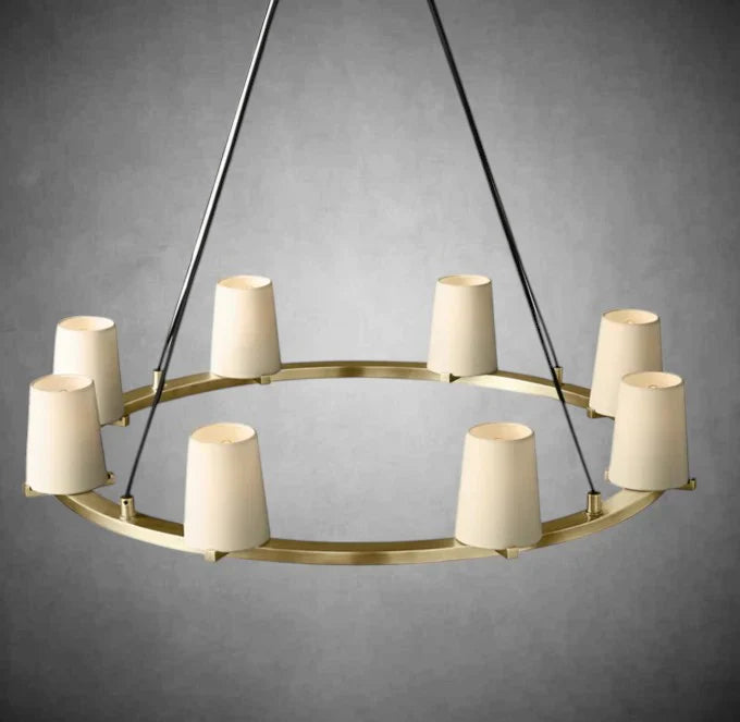 Elegant Fabric Shade Round Chandelier: Modern Orb Lighting for Dining Rooms